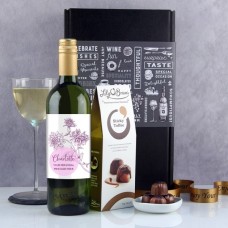 Purple Dahlia Personalised Wine Gift