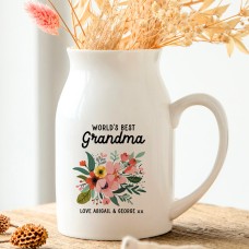 World's Best Grandma Personalised Floral Vase