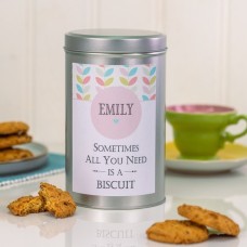 Personalised Biscuit Tin with a Dozen Biscuits