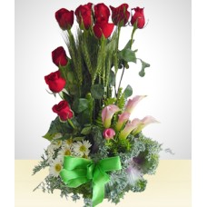 Variety: Arrangement of Roses and Lilies of the Nile: