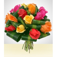 Dreaming Bouquet: 12 Multicolored Roses