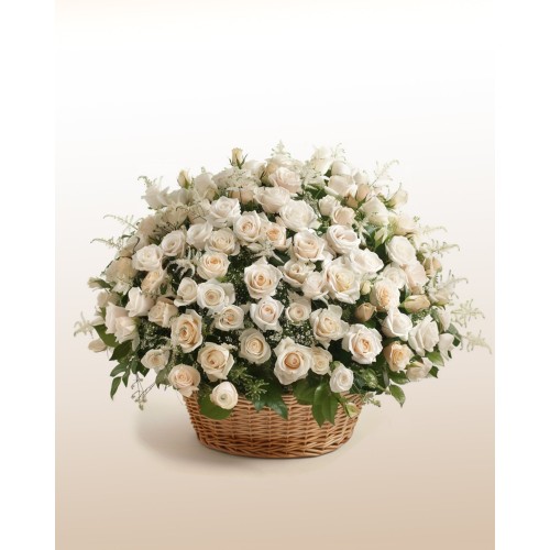 Champagne Impact: 100 White Roses Arrangement