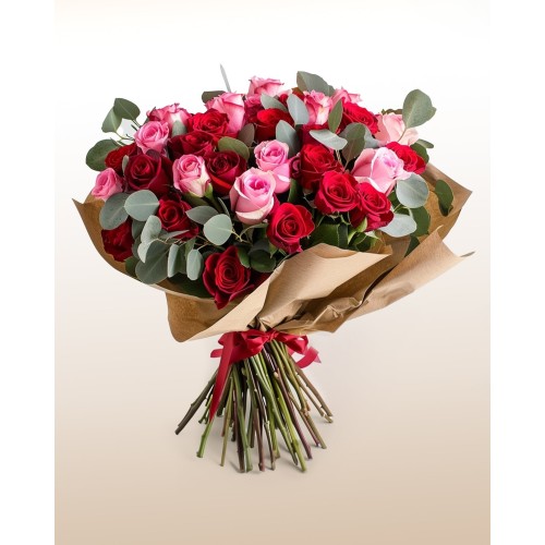 Perfect Pair: 36 roses Bouquet Pink and Red