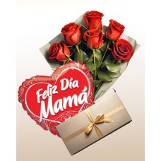 Surprise for Mom: Bouquet, Chocolates & Balloon