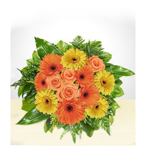 Beautiful: Orange And Yellow Gerberas Bouquet