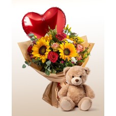 Hug Combo for Her + Teddy Bear + Balloon