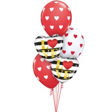 18inch - 46cm L(Heart)VE Horizontal Stripes Qualatex