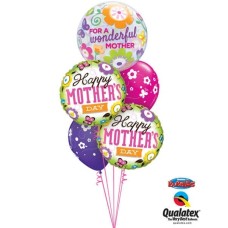 Bukiet 574 Happy Mother's Day Flowers & Butterflies Qualatex #11538 13228-2 85065-2