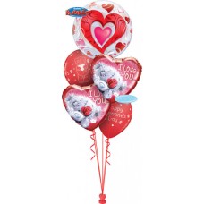 22inch - 56cm Red Hearts and Filigree Qualatex