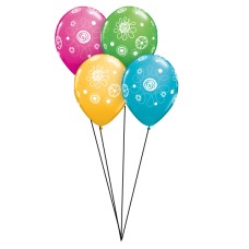 1szt Scribble Circles and Flowers Qualatex