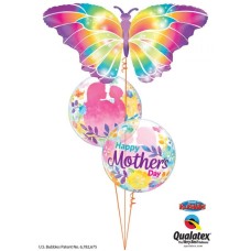 Bukiet 912 Rainbow Butterfly Mother's Day Qualatex #55581 11656