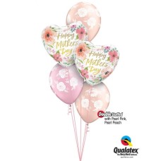 Bukiet 897 Pearl Pink & Pearl Peach Mother's Day Blossoms Qualatex #82207-2 85640-3 43783-1 43782-1