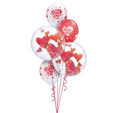 Bouquet 668 Double Bubble Valentine'S Hearts
