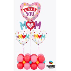 Bukiet 934 Mother's Day Hearts & Dots Qualatex #82552 82204-2 43790-8 43766-8 43570-8 50319-6