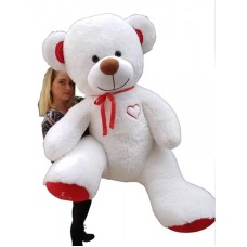 Giant Teddy Bear 190 cm. WHITE - RED