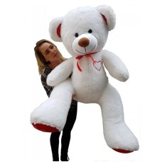 LARGE TEDDY BEAR 160cm. – White – red