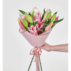 Pink Lilies Flower Bouquet