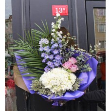 Delphinium and freesia bouquet