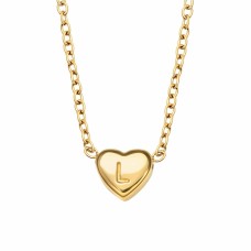 Dainty Heart Initial Necklace