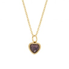 Love Heart Birthstone Necklace