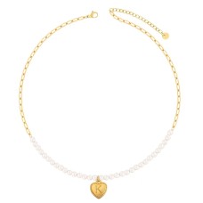 Positano Pearl Initial Necklace
