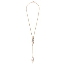 Crystal Princess Y Necklace in Gold
