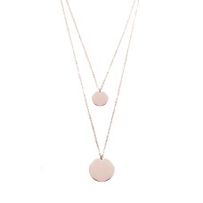 Circle Layered Necklace Rose Gold