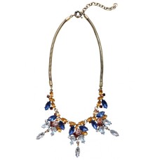 Glitter Statement Necklace In Navy