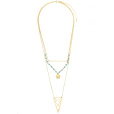 Geometric Drop Beaded Necklace