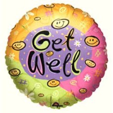 Get Well Happy Faces Balloon (Standard)