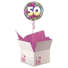 50th Birthday Balloon in a Box (Deluxe)