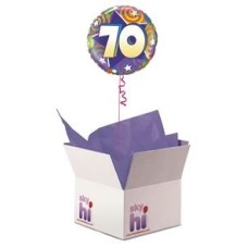 70th Birthday Balloon in a Box (Deluxe)