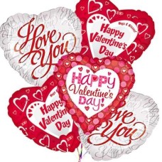 6 Valentine Balloon Bouquet (Deluxe)