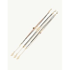 Set Of 3 Thin Bracelets With Beads