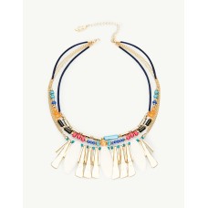 Necklace With Resin And Metal Pieces