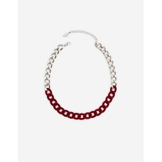 Velvet And Chain Link Necklace