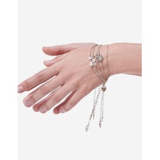 Set Of 5 Thin Bracelets With Symbols