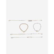 Set Of 5 Thin Safety Pin Bracelets
