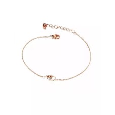 CELOVIS - Jiwinci Love Heart Interlocking Pendant Chain Anklet in Rose Gold