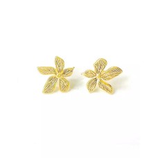 Maya Marquise Petal Flower Stud Earring In Gold