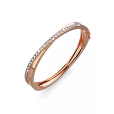 KRYSTAL COUTURE Perfection Bangle Embellished with Swarovski crystals-Rose Gold/Clear