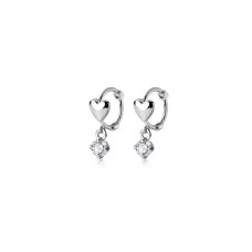 925 Silver Heart Drop Zircon Earrings JW AR-G6654