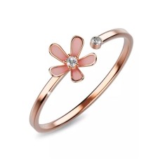KRYSTAL COUTURE Petalia Pink Ring Featured Swarovski Crystals in Rose Gold