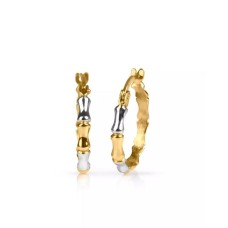 14k Gold Bamboo Hoops
