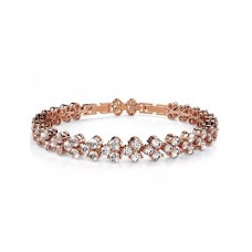 KRYSTAL COUTURE Chitra Tennis Bracelet Embellished with Swarovski crystals-Rose Gold/Clear