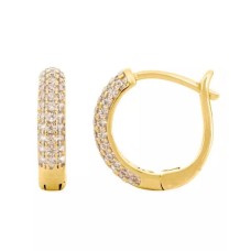 14k Gold Plated Miton Hoop Earrings