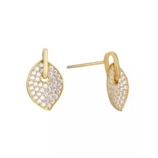 18k Gold Leaf Drop Earrings
