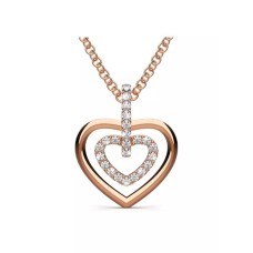 KRYSTAL COUTURE Heart Necklace Embellished with Swarovski crystals-Rose Gold/Clear