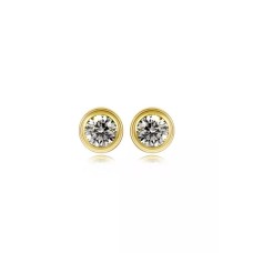 Lux Zirconia Solitaire Stud Earrings In Gold