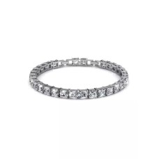 KRYSTAL COUTURE Alysa Tennis Bracelet Embellished with Swarovski crystals-White Gold/Clear